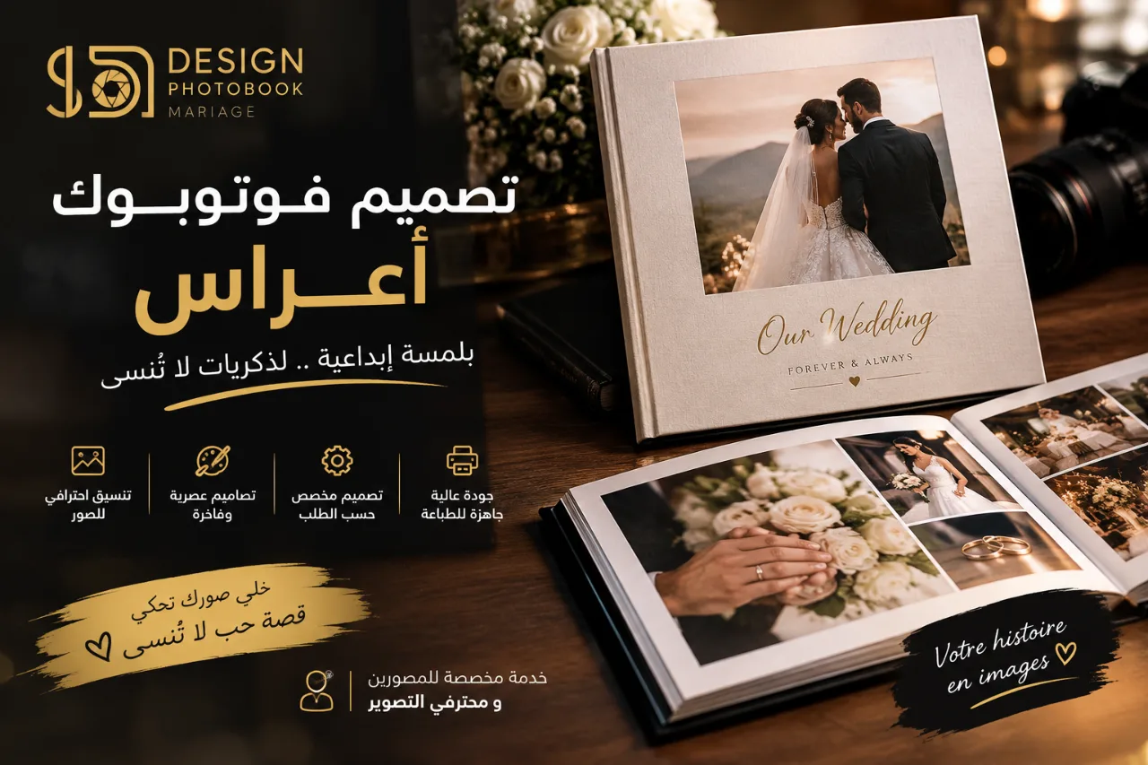 Conception professionnelle de Photobooks de mariage