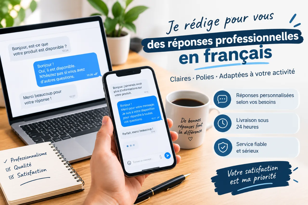 Rédaction de réponses professionnelles en français
