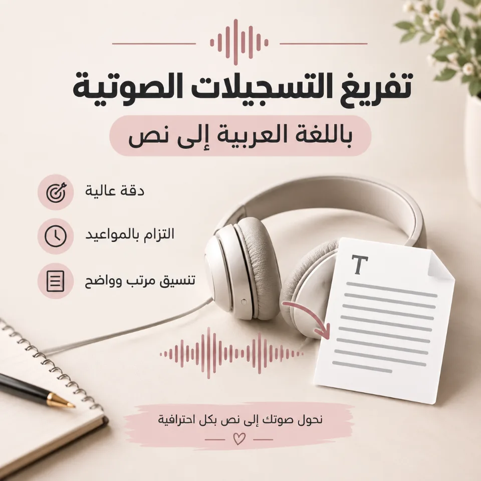 تفريغ التسجيلات الصوتية باللغة العربية إلى نص