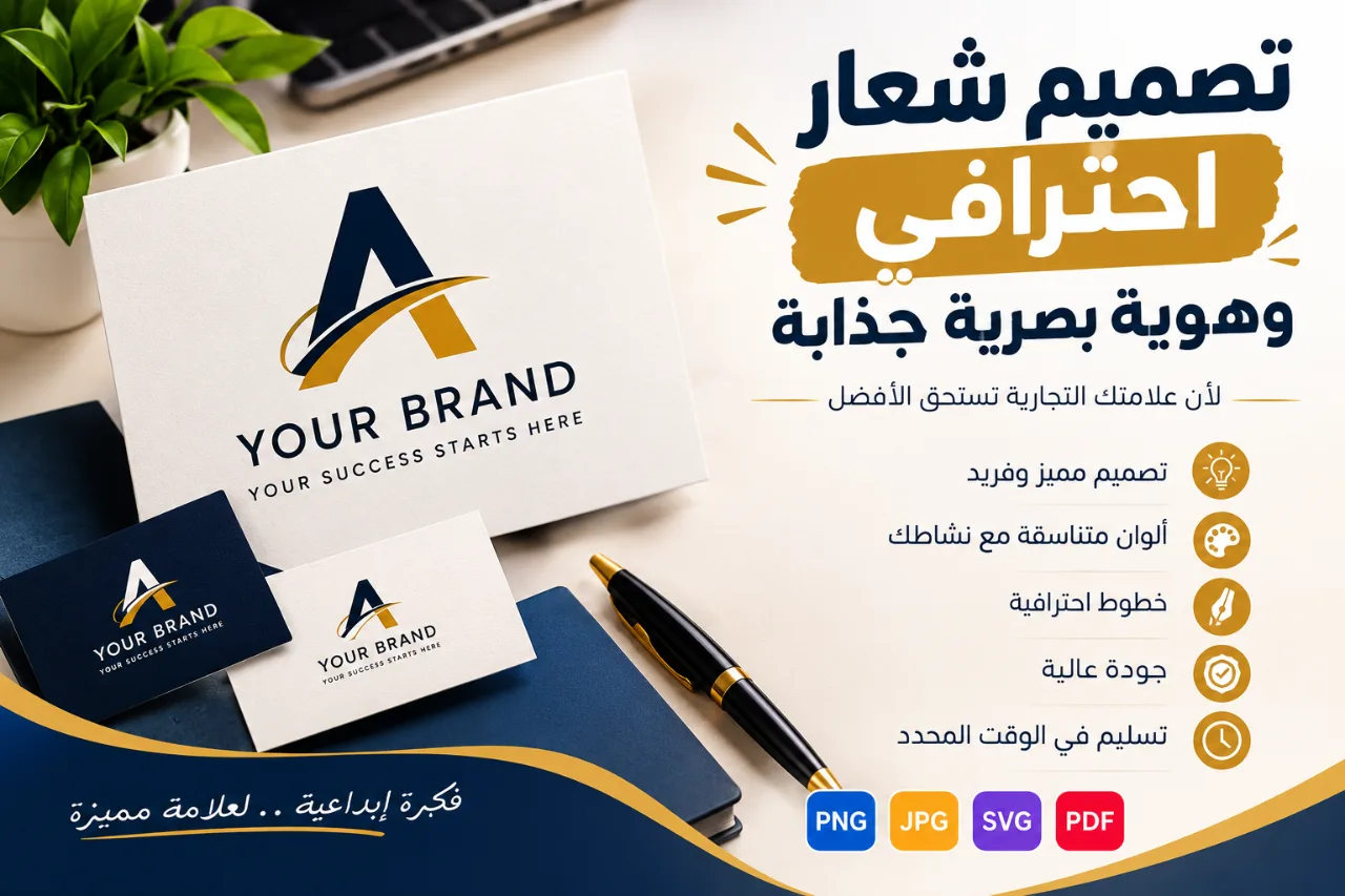 تصميم شعار احترافي وهوية بصرية كاملة لعلامتك
