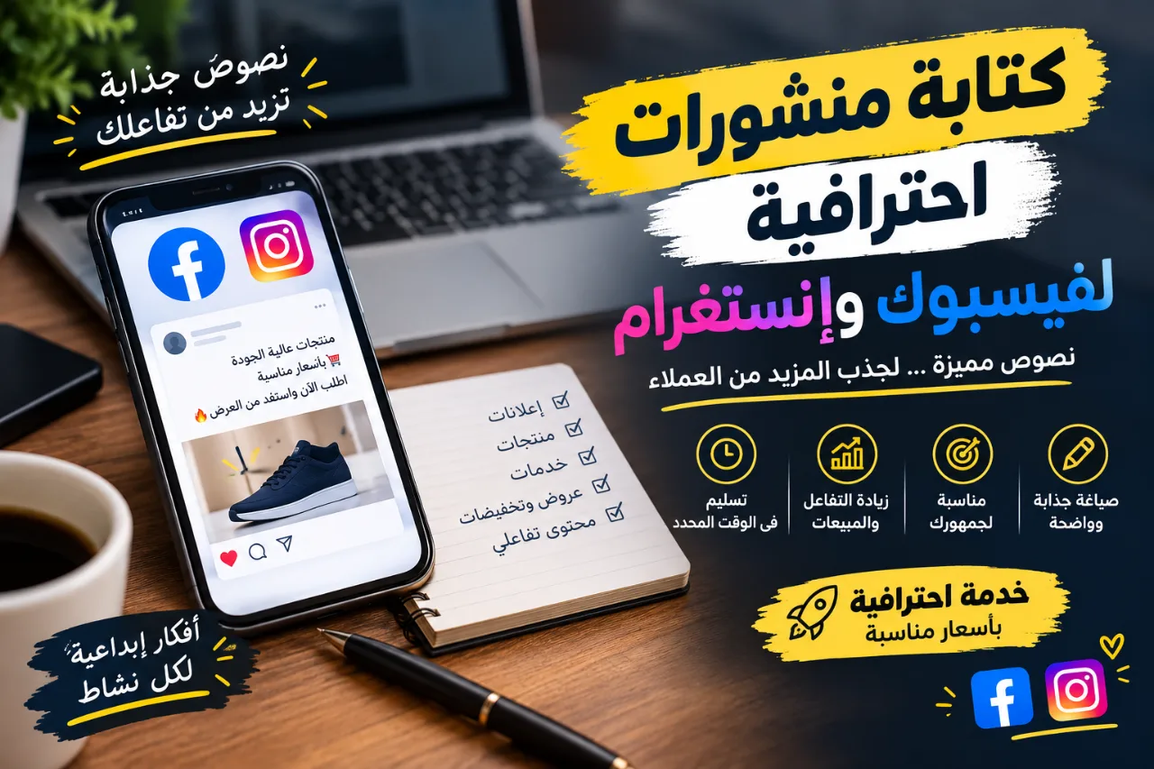 كتابة منشورات احترافية لفيسبوك وإنستغرام