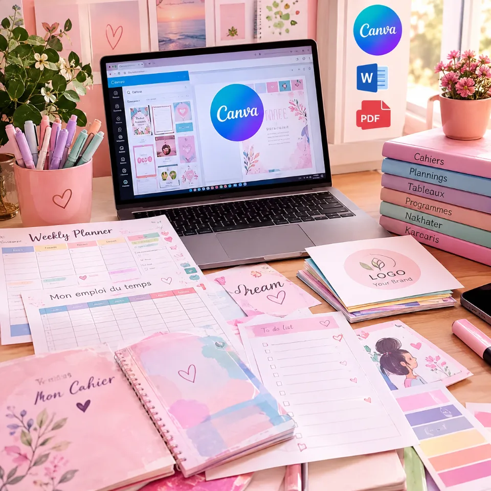 création de logo/ design/ tableau/ programme/ canva / word ou pdf