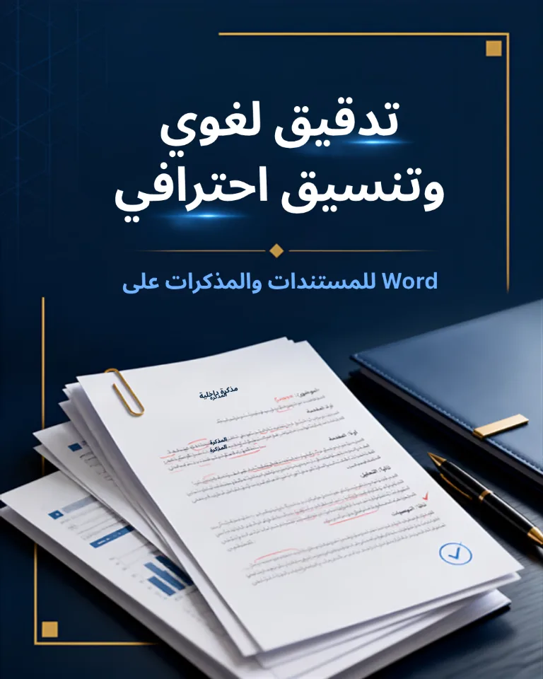 تدقيق لغوي وتنسيق احترافي للمستندات والمذكرات على Word