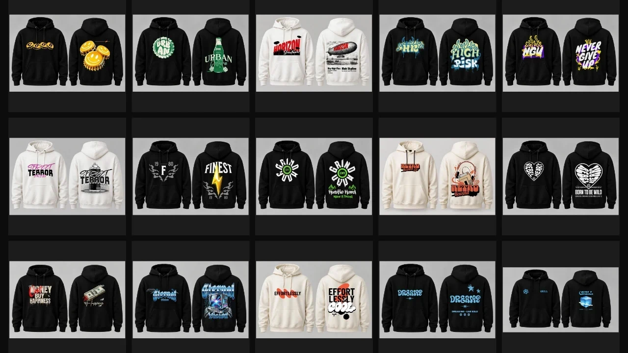 25 تصميم هودي .pack 25 streetwear hoodies design