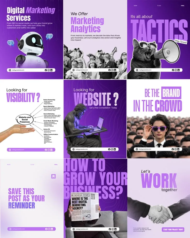 Pack de Visuels & Carrousels pour Instagram & Facebook