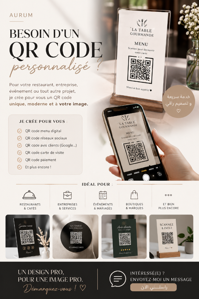 QR code et menu digitale