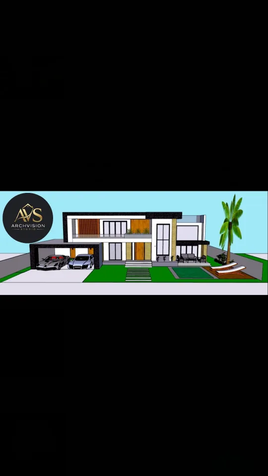 Création d'un concept 3D extérieur de villa moderne