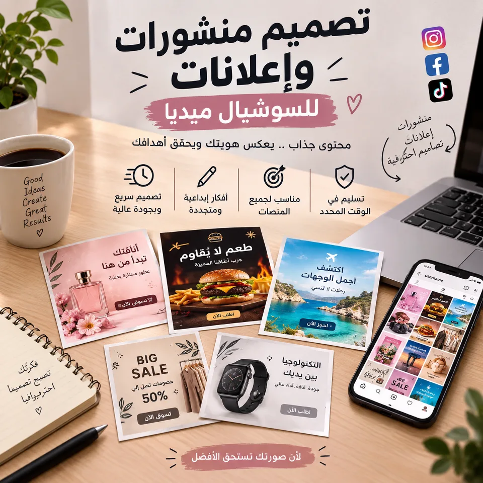 ية تصميم بوستات وكاروسيل للسوشيال ميديا
