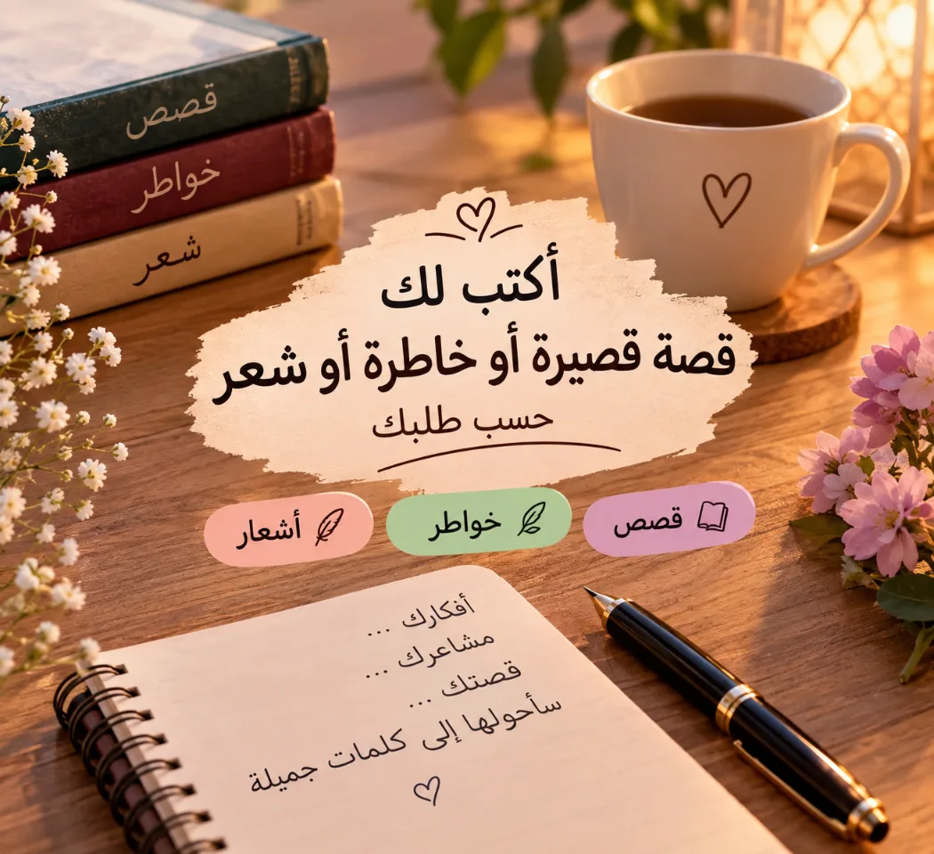 سأكتب لك قصة قصيرة أو خاطرة أو شعر حسب طلبك