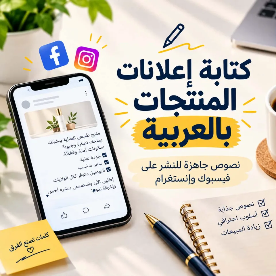 Je rédige des annonces de produits en arabe