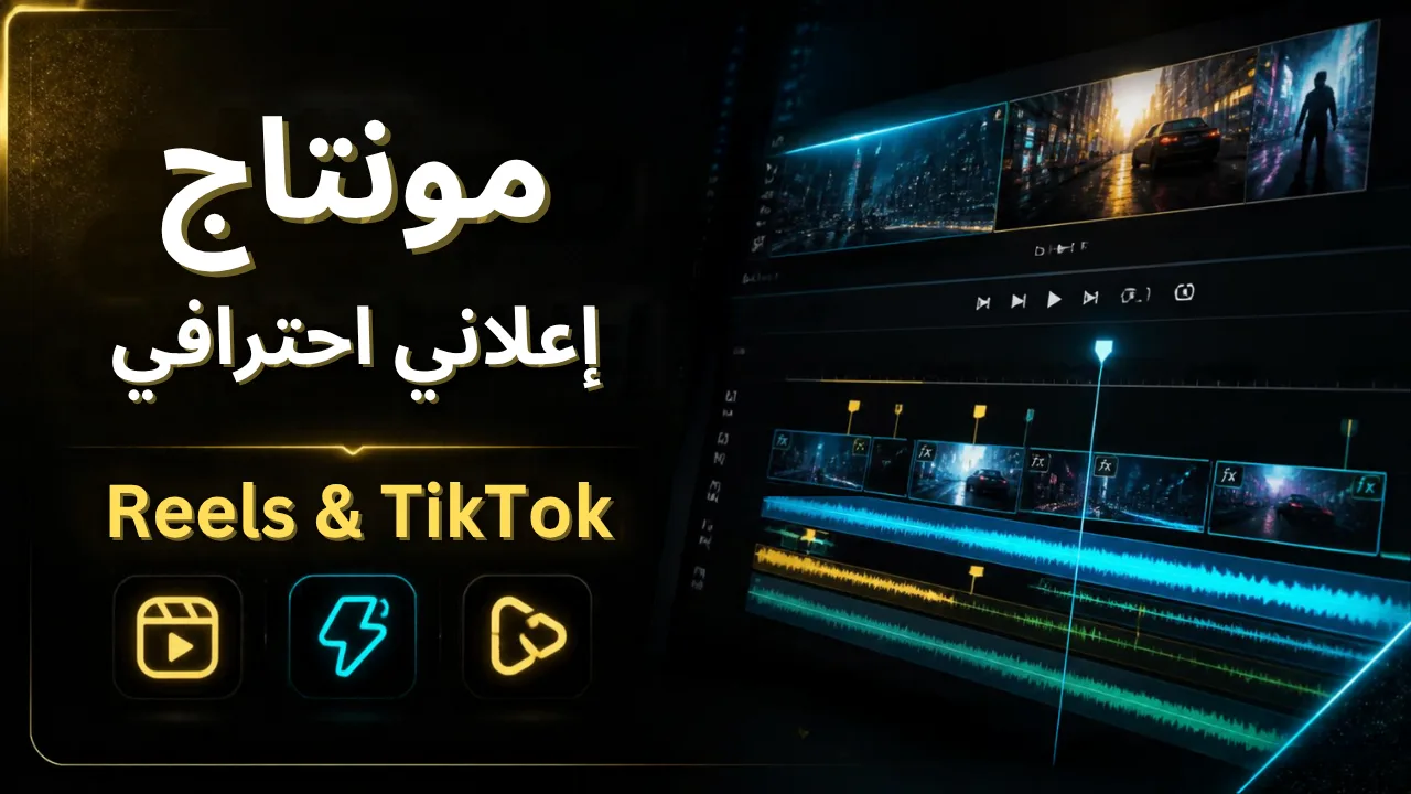 تصميم فيديوهات إعلانية سينمائية ومونتاج احترافي للـ Reels TikTok